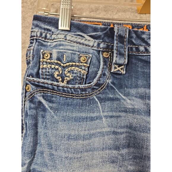 Rock Revival Alivia Jeans Easy Straight Womens 26 Distressed Low Rise Stretch - Picture 6 of 12